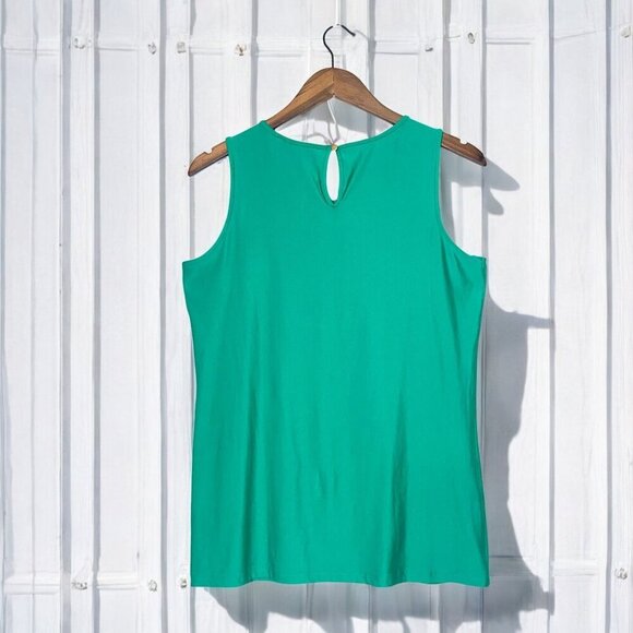 Russell Kemp New York Emerald Green Sleevless Top With Cutout Detail Sz Med NWT - Picture 3 of 7